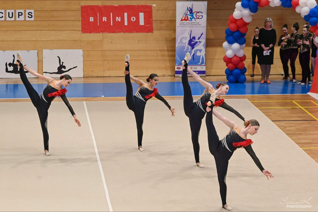 Galaxia Barcena competing in competitive gymnastics